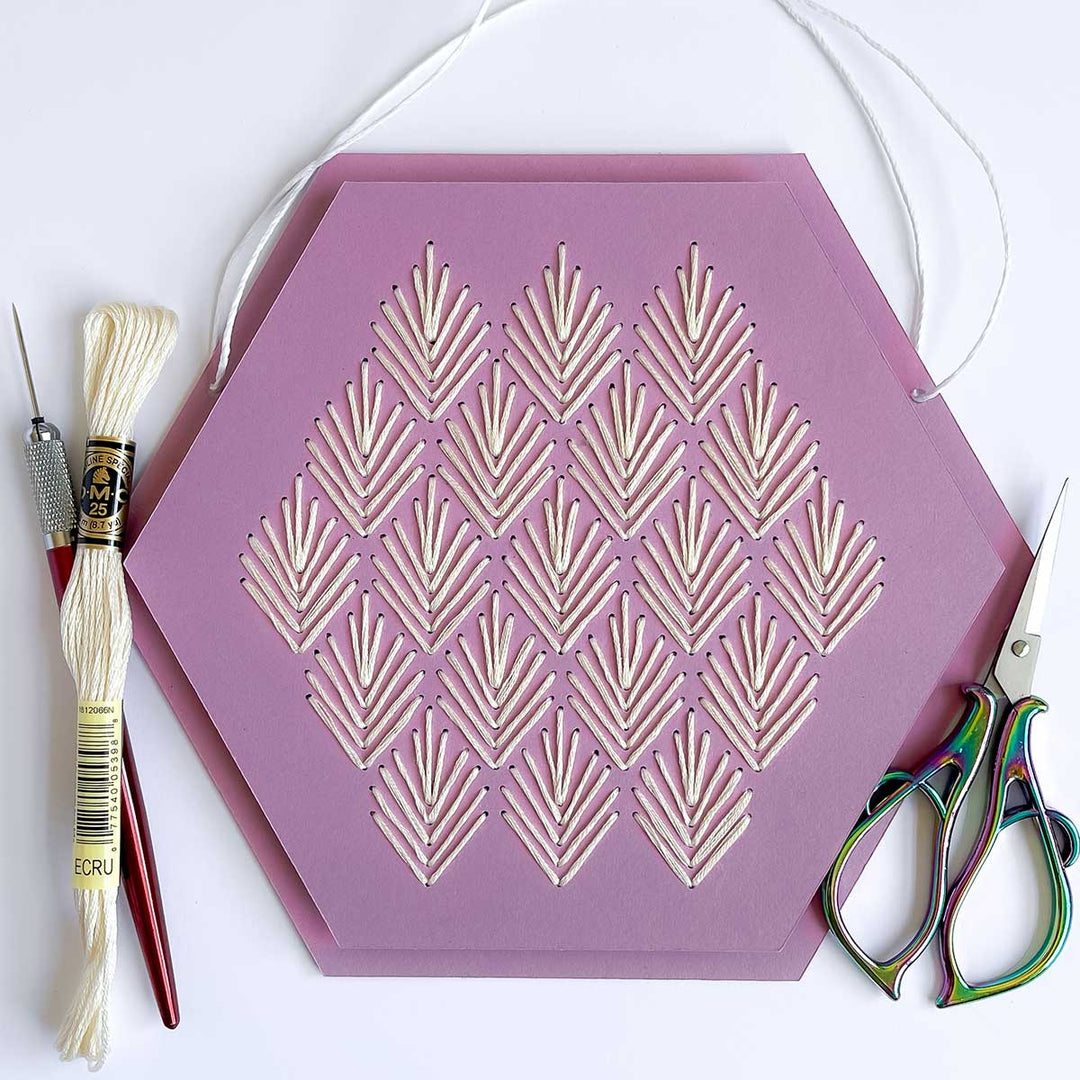 Chevrons Hex Wall Hanging