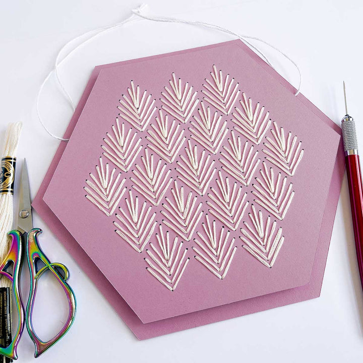 Chevrons Hex Wall Hanging