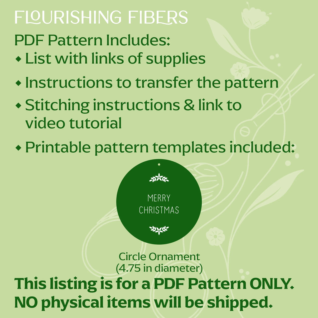 Merry Christmas Flower Ornament PDF