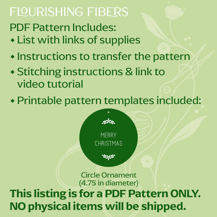 Merry Christmas Flower Ornament PDF