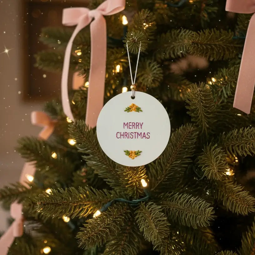 Merry Christmas Flower Ornament PDF