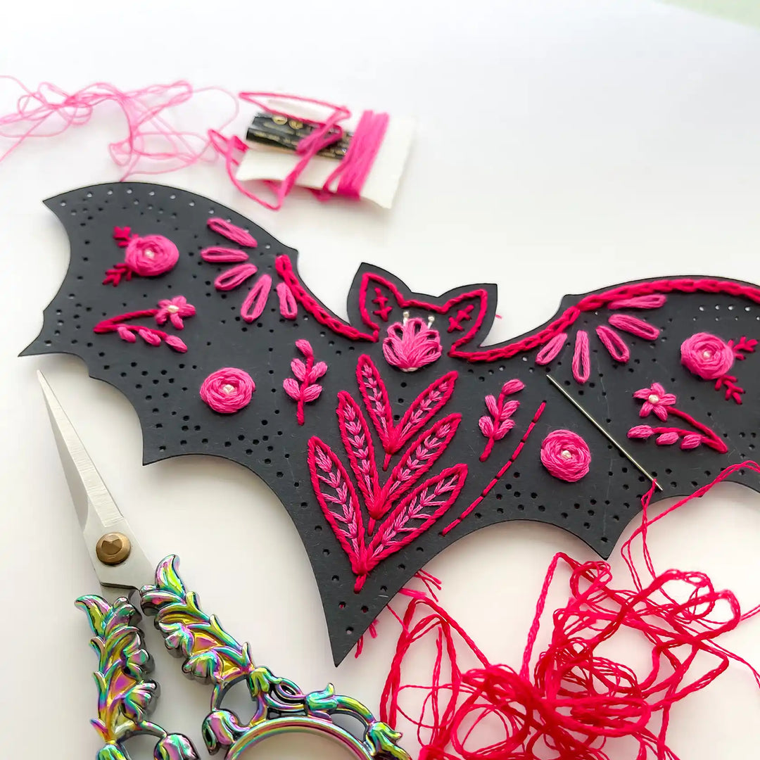 Moonlit Bat & Blooms Wall Hanging