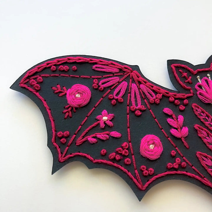 Moonlit Bat & Blooms Wall Hanging