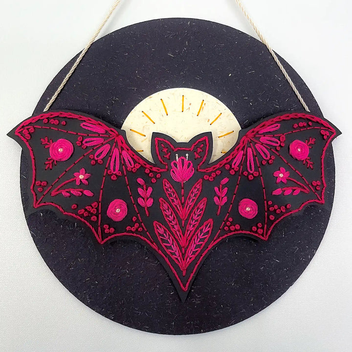 Moonlit Bat & Blooms Wall Hanging