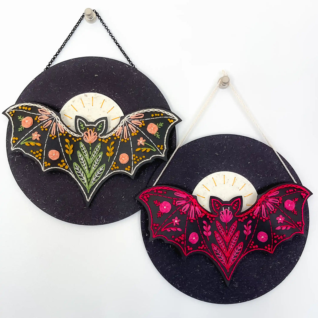 Moonlit Bat & Blooms Wall Hanging