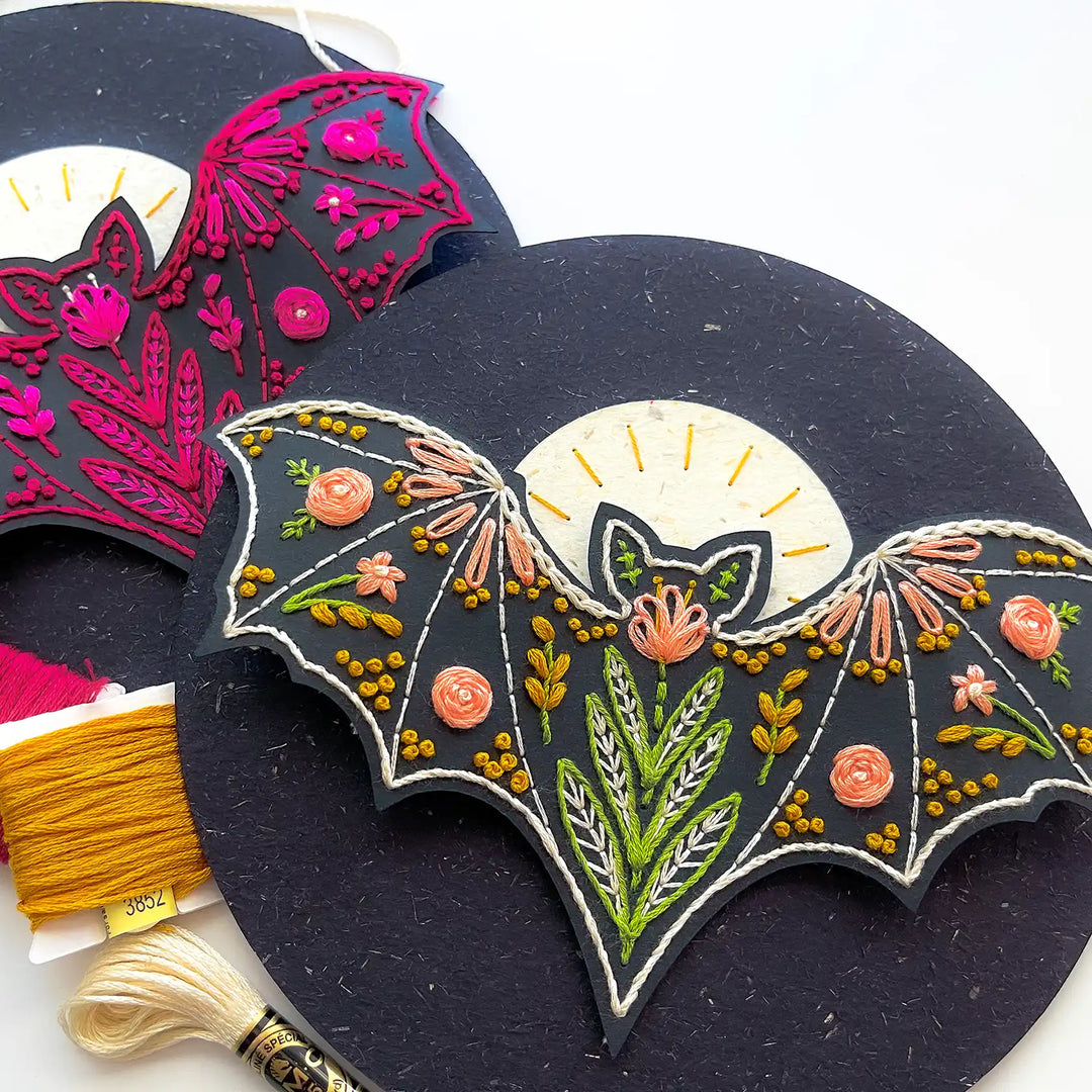 Moonlit Bat & Blooms Wall Hanging