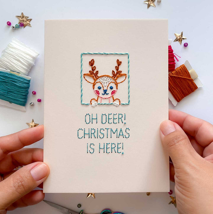 Oh Deer! Christmas Reindeer Card w/Envelope
