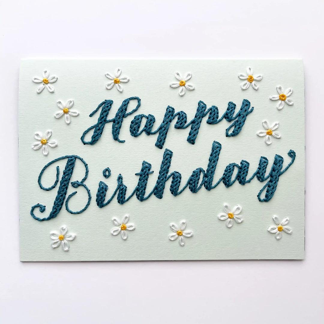 Birthday Daisies & Confetti Card w/Envelope