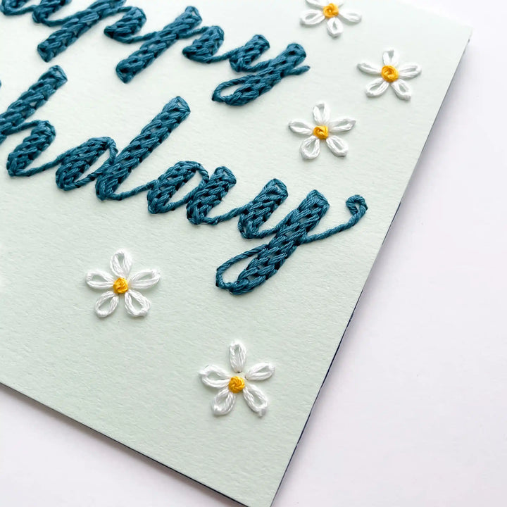 Birthday Daisies & Confetti Card w/Envelope