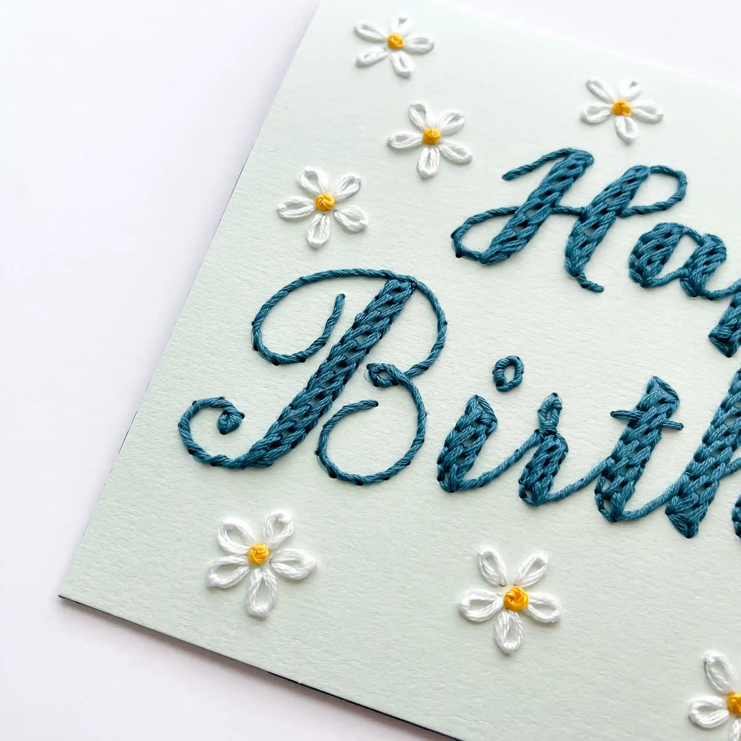Birthday Daisies & Confetti Card w/Envelope