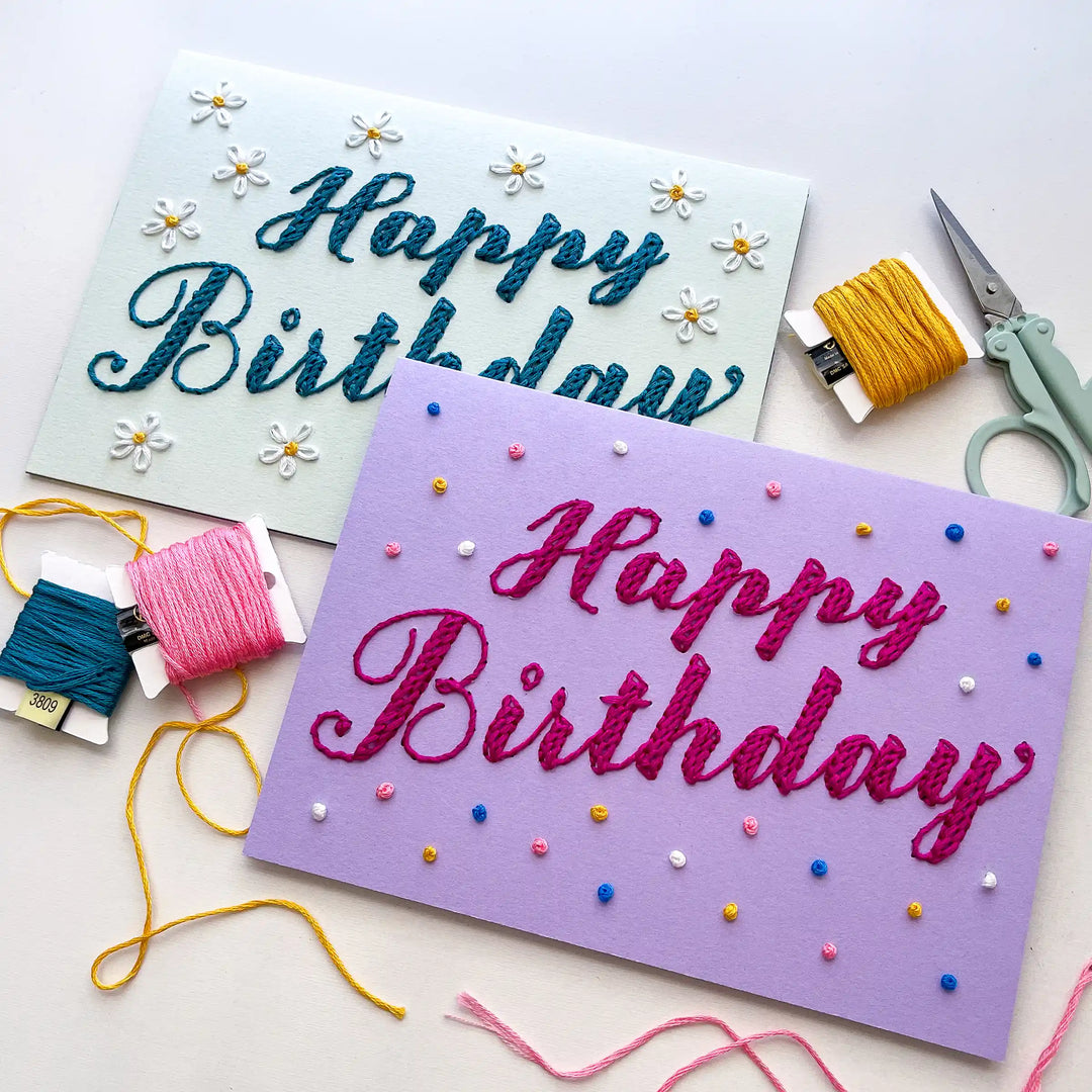 Birthday Daisies & Confetti Card w/Envelope
