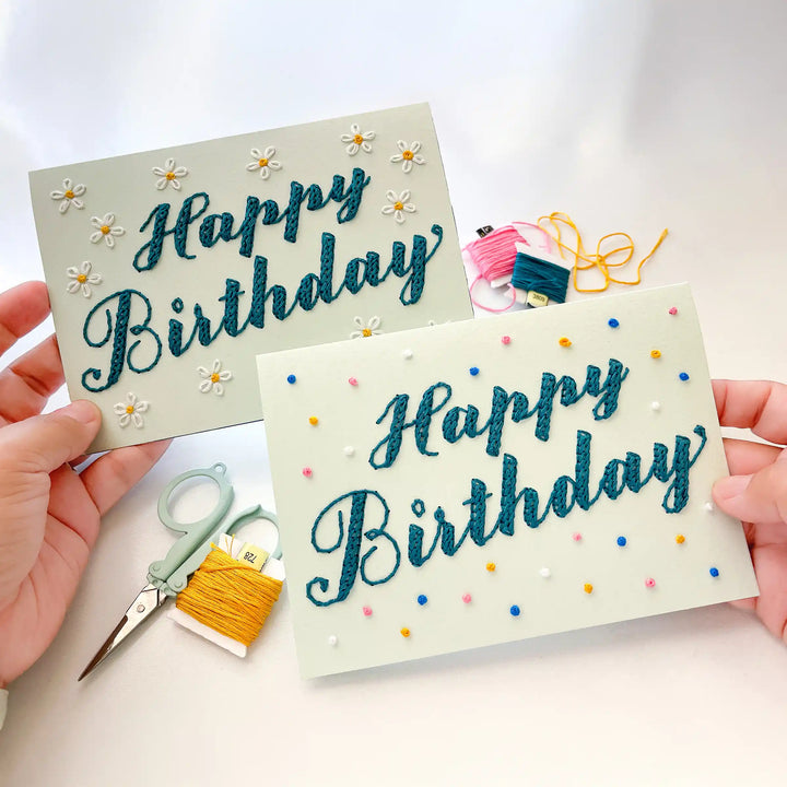 Birthday Daisies & Confetti Card w/Envelope