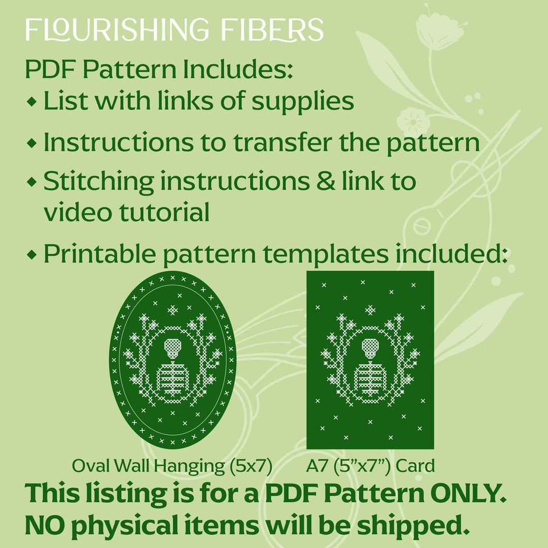 Skeleton Blooms Cross-Stitch PDF