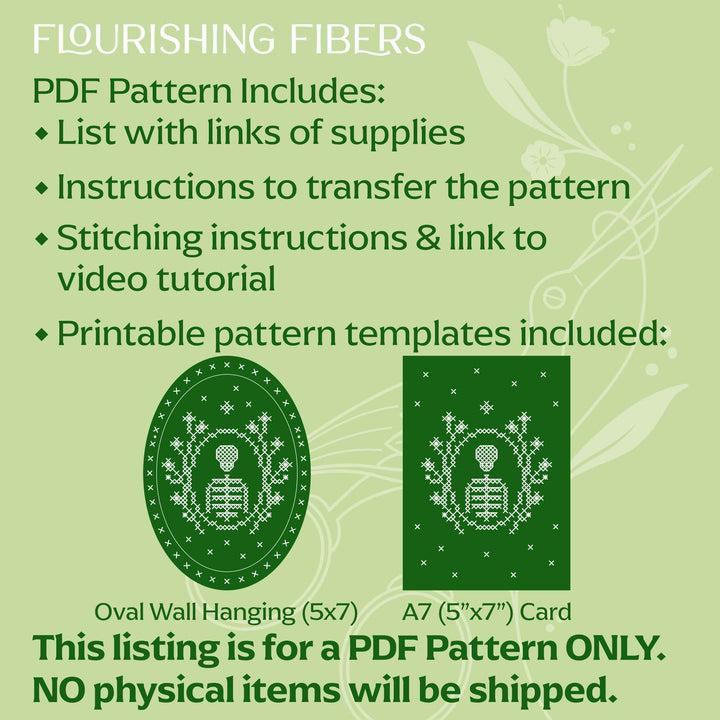 Skeleton Blooms Cross-Stitch PDF