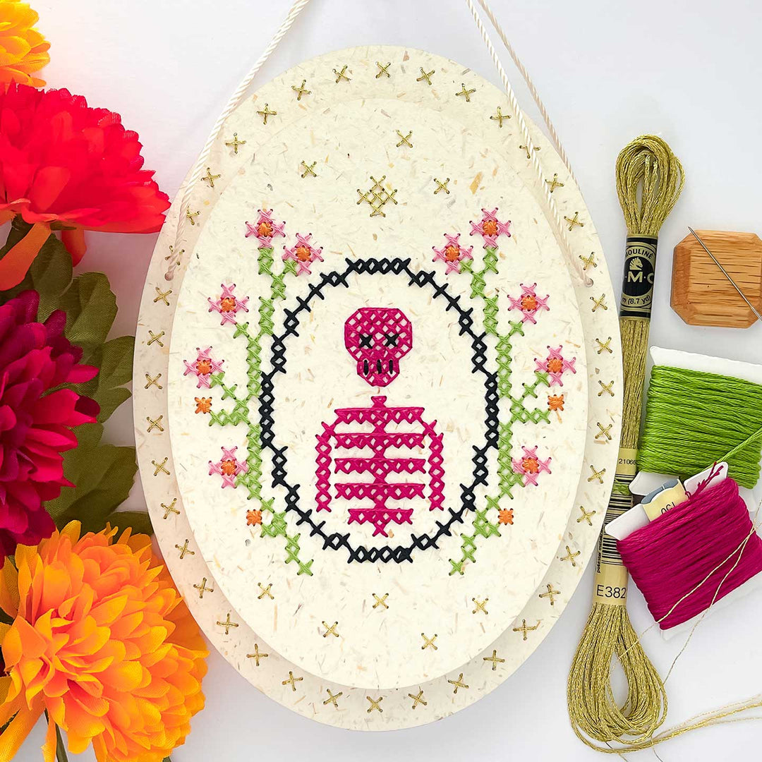 Skeleton Blooms Cross-Stitch PDF