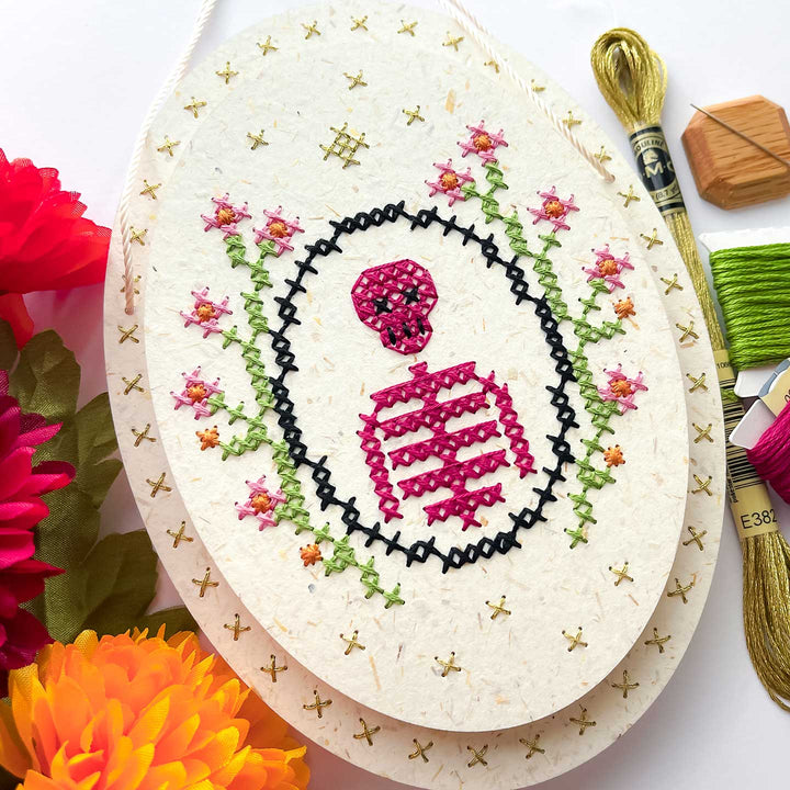 Skeleton Blooms Cross-Stitch PDF