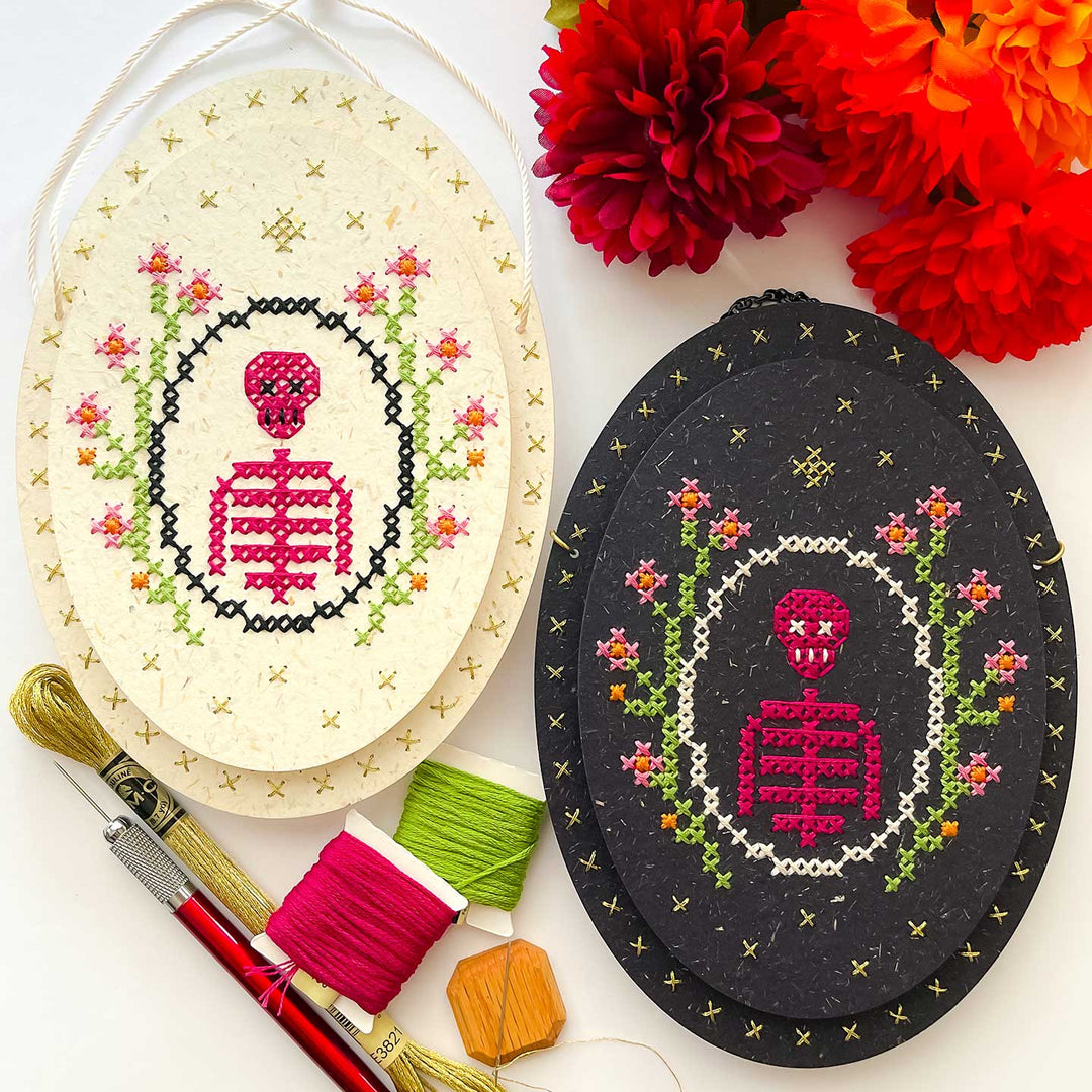 Skeleton Blooms Cross-Stitch PDF