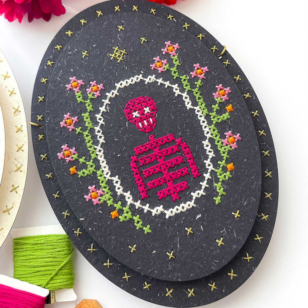 Skeleton Blooms Cross-Stitch PDF