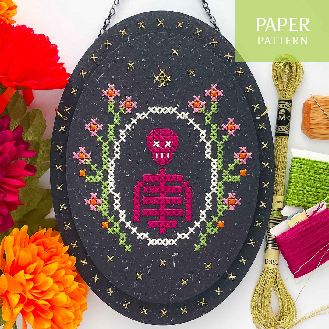 Skeleton Blooms Cross-Stitch PDF