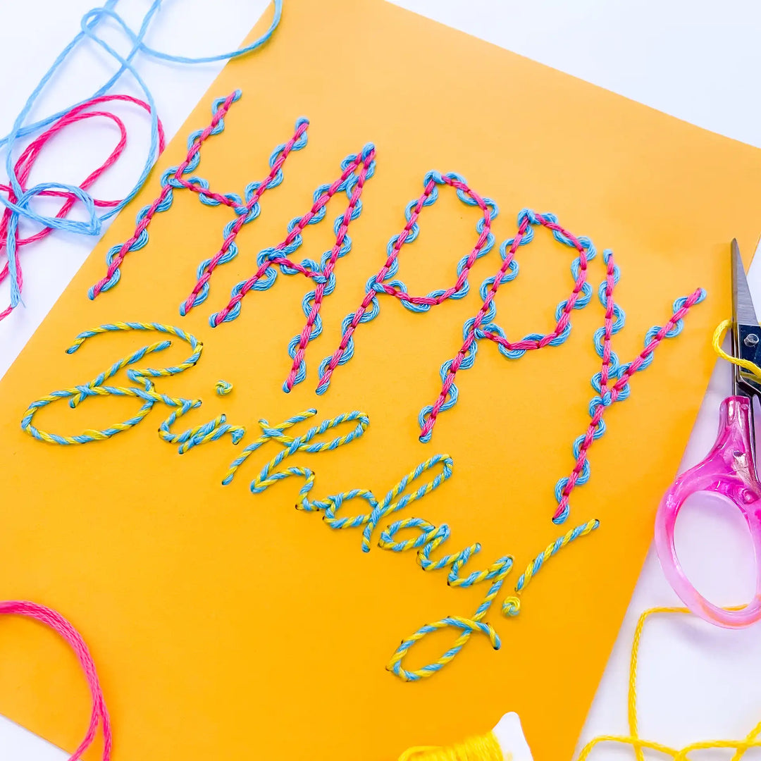 Squiggles & Swirls Birthday Card w/Envelope