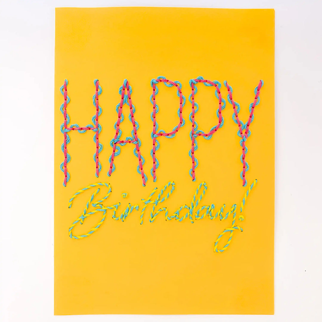 Squiggles & Swirls Birthday Card w/Envelope