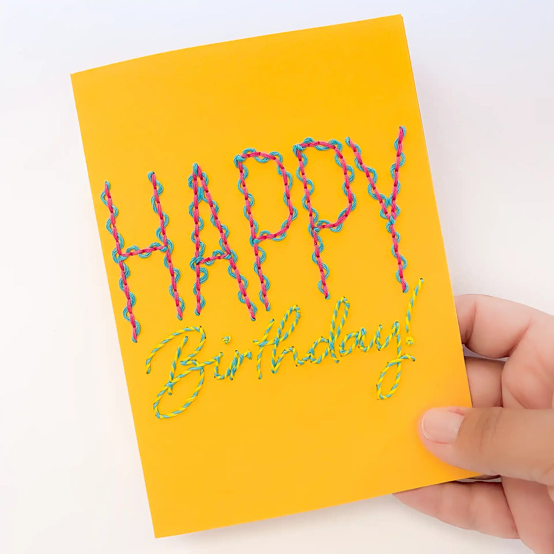 Squiggles & Swirls Birthday Card w/Envelope