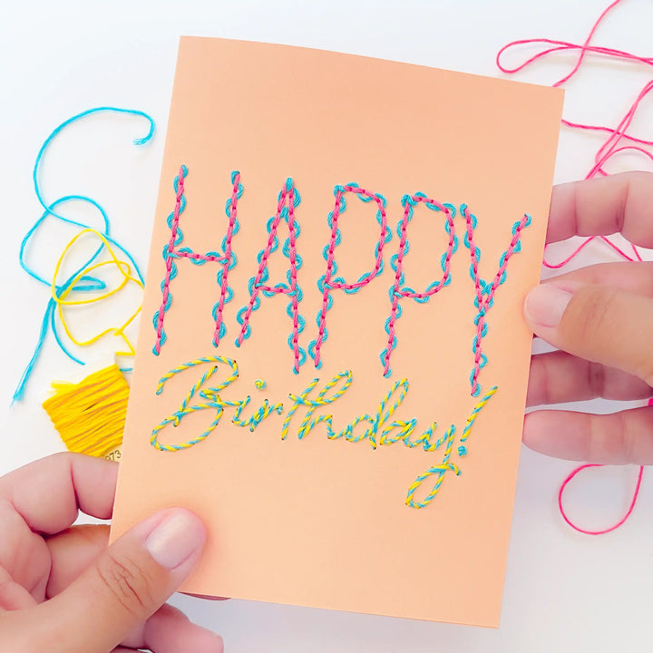 Squiggles & Swirls Birthday Card w/Envelope