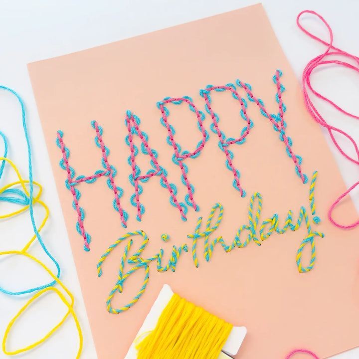 Squiggles & Swirls Birthday Card w/Envelope