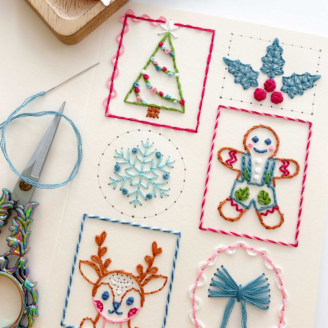 Christmas Stamp Sampler Card w/Envelope