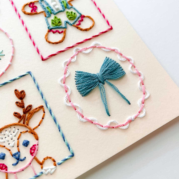 Christmas Stamp Sampler Card w/Envelope