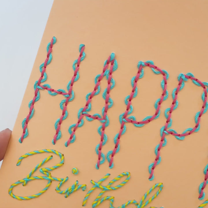 Squiggles & Swirls Birthday Card w/Envelope